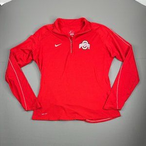 Ohio State Buckeyes Nike Dri-Fit 1/4 Zip Pullover Womens XL Red